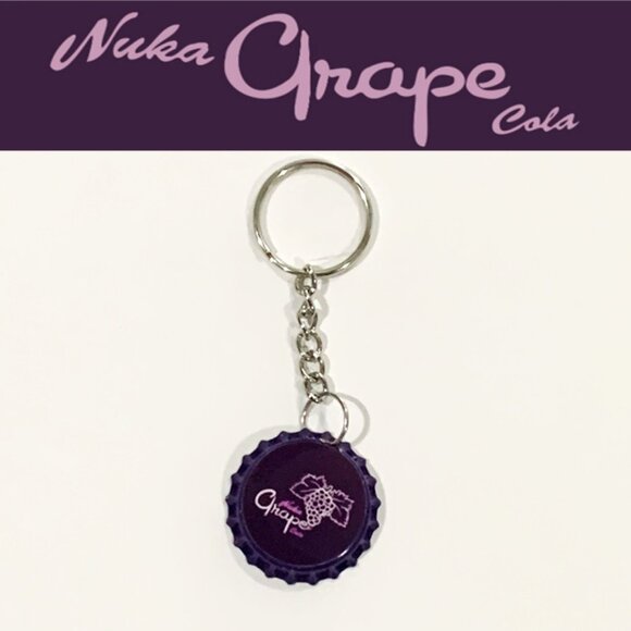 Fallout 4 Nuka Cola Grape Cap Keychain - 3.5inch Gaming Keychain - Picture 1 of 7